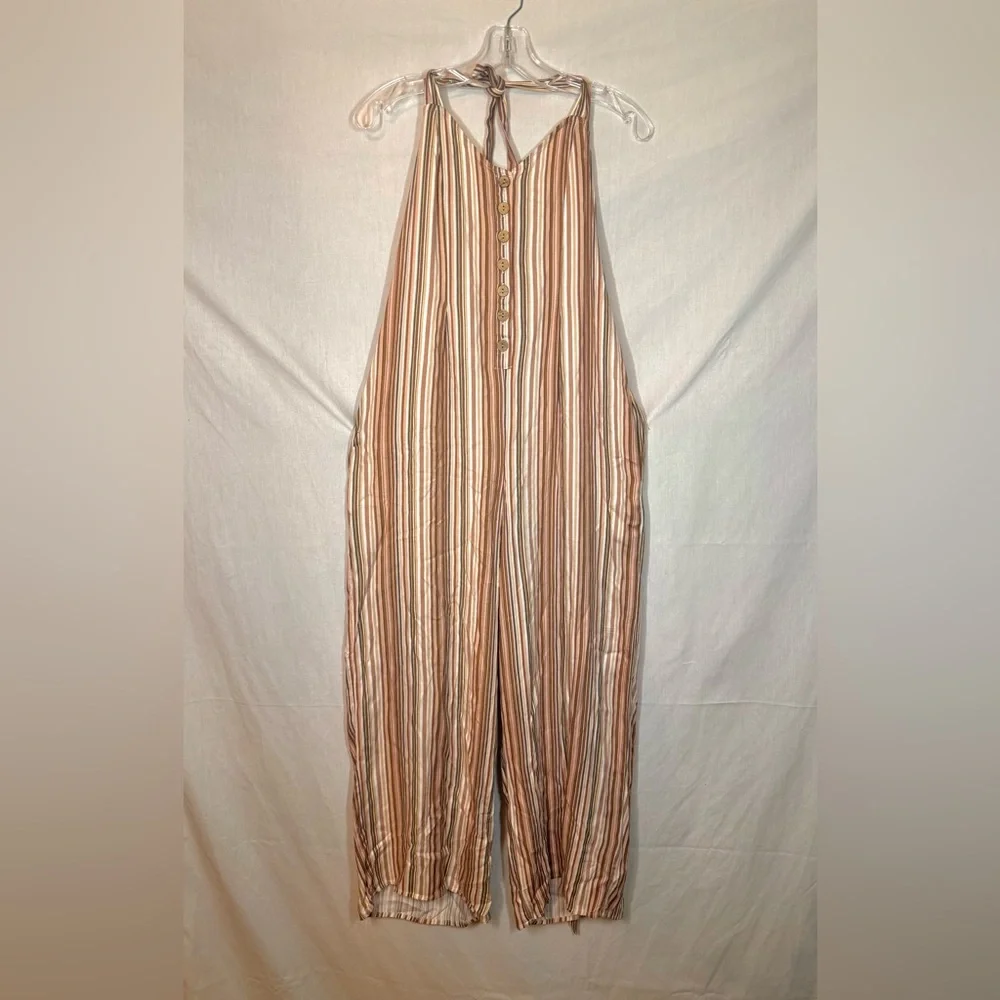 Lascana NWT Striped Brown Jumpsuit - Picture 2 of 7